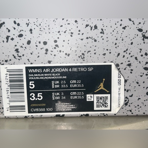 Nike air Jordan 4  X OFF-WHITE SAIL - Picture 4 of 11